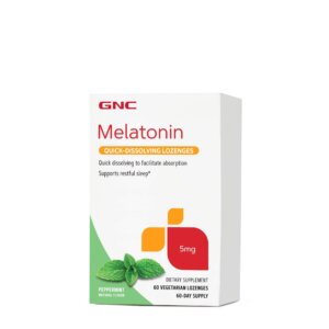 Melatonină cu aromă de mentă, 5 mg, 60 tablete, GNC