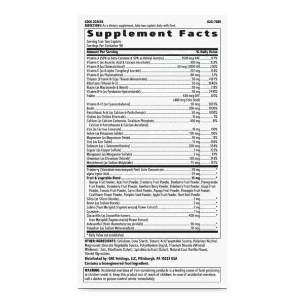 202455-3 Gnc Women's Multivitamine Ultra Mega, Multivitamine Pentru Femei, 180 Tb
