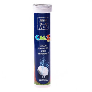 Calciu, Magneziu, Zinc și Vitamina C, 20 de tablete efervescente, Zdrovit