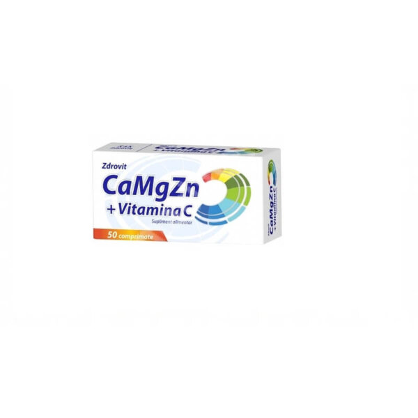 Calciu, magneziu, zinc și vitamina C, 50 comprimate, Zdrovit