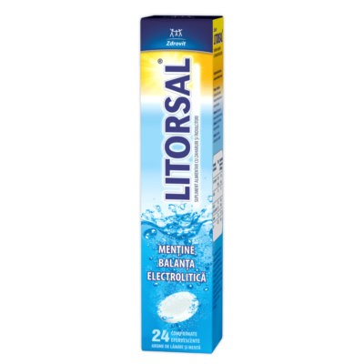 Litorsal lămâie și aromă de mentă, 24 de tablete efervescente, Zdrovit