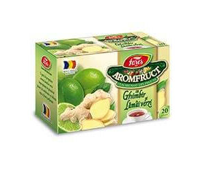 Ceai de ghimbir și lămâi verzi Aromafruct, 20 plicuri, Fares