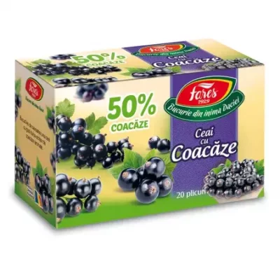 Ceai de coacăze 50%, 20 plicuri, Fares