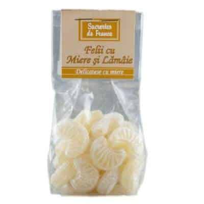 Bomboane cu miere si lamaie Felii, 100g, Apidava
