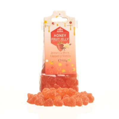 Jeleuri cu miere si capsuni si vanilie, 100 g, Apidava