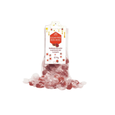 Bomboane fără zahăr cu propolis și aromă de portocală sanguină, 70 g, Apidava