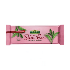 Baton pink slim bar cu ceai verde, 40gr, Vedda