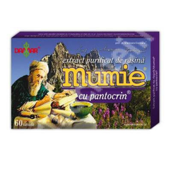 Extract purificat de rășină de mumie cu pantocrin, 60 de tablete, Damar General Trading