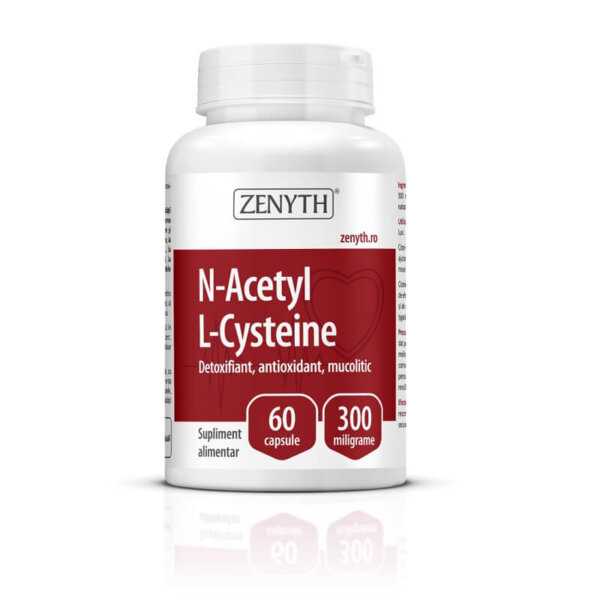 N-acetil L-cisteină, 60 capsule, Zenyth