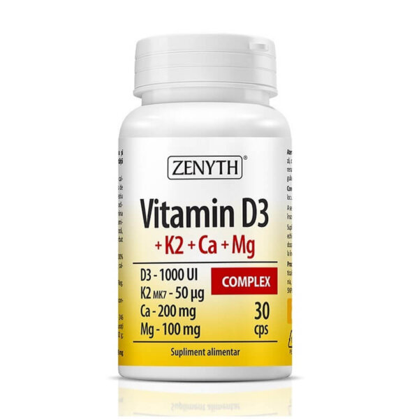 Complex Vitamina D3+K2+Ca+Mg, 30 capsule, Zenyth
