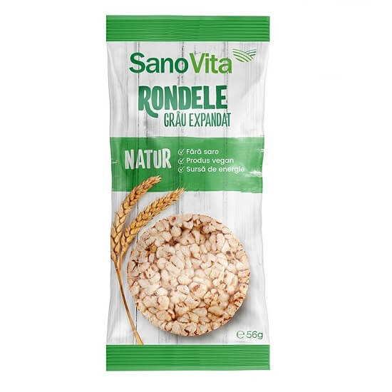 Rondele de grâu expandat, 56 g, Sanovita