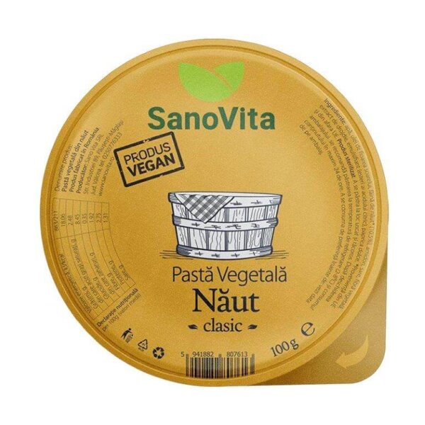 Pastă vegetală din năut, 100 g, Sanovita