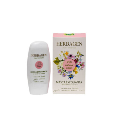 Mască exfoliantă pentru ten sensibil și cuperozic, 50g, Herbagen