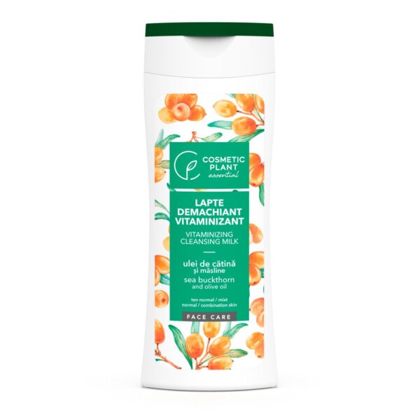 Lapte demachiant vitaminizant cu ulei de cătină și măsline, 200 ml, Cosmetic Plant
