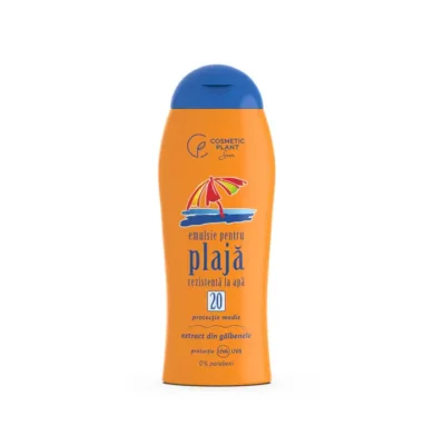 Emulsie de plajă rezistentă la apă SPF20 cu gălbenele, 200ml, Cosmetic Plant