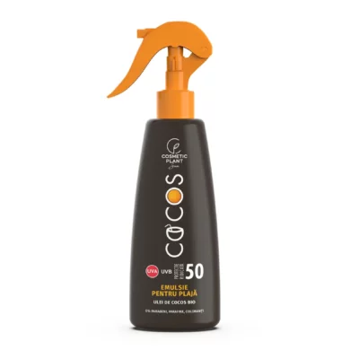 Emulsie de plajă cu cocos SPF50, 200ml, Cosmetic Plant