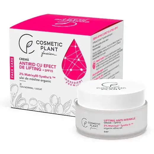 Cremă antirid cu efect de lifting, SPF15, 50ml, Cosmetic Plant