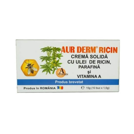 Crema solidă cu ulei de ricin, 15gr, AurDerm