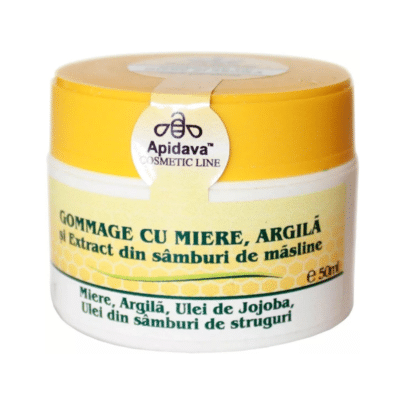 Exfoliant pentru piele cu miere si argila, 50 ml, Apidava