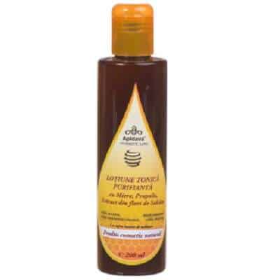 Lotiune tonica purificatoare cu miere, propolis, extract din floare de salcam, 200ml, Apidava