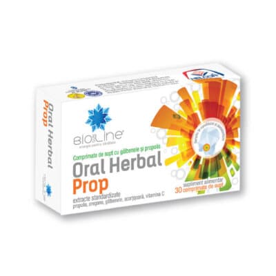 Propolis oral pe bază de plante cu aromă de scorțișoară, 30 de tablete, BioSunLine