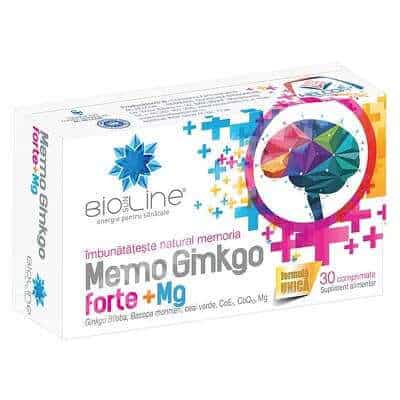Memo Ginkgo Forte + Magneziu, 30 tablete, BioSunLine