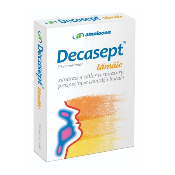 Decasept cu aromă de lămâie, 24 tablete, Amniocen