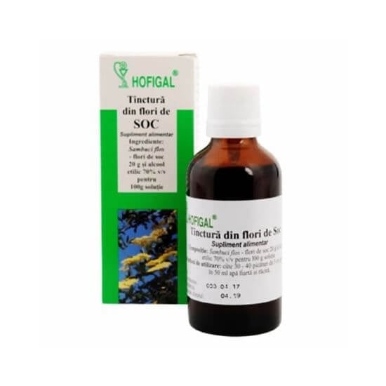 Tinctură din flori de soc, 50 ml, Hofigal