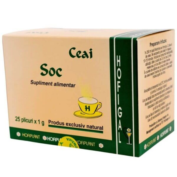 Ceai de soc, 25 plicuri, Hofigal