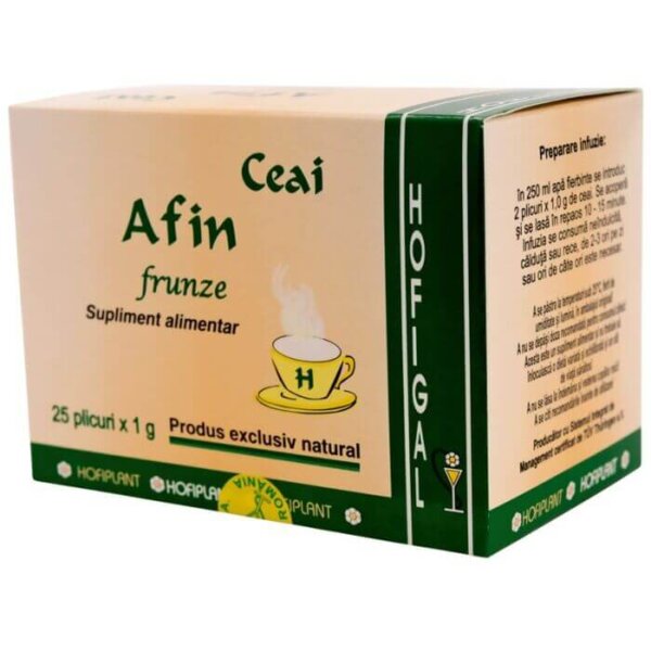 Ceai de afin frunze, 1grX25dz, Hofigal