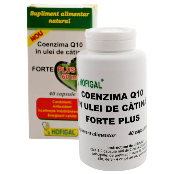 Coenzima Q10 în ulei de cătină Forte Plus 60 mg, 40 capsule, Hofigal