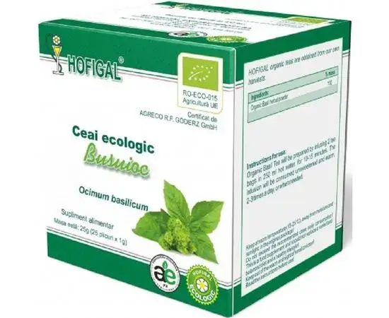 Ceai ecologic de busuioc, 1grX25dz, Hofigal