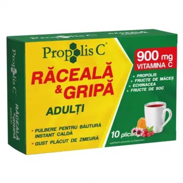 Propolis C răceală și gripă adulți, 10 plicuri, Fiterman Pharma