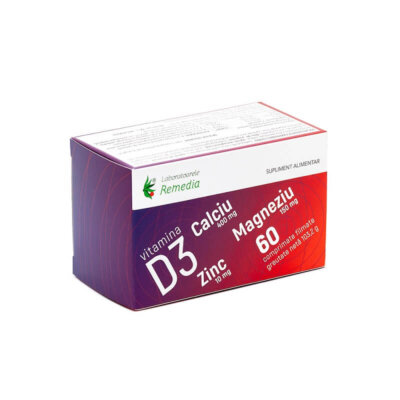Ca+Mg+Zn+D3, 60 comprimate filmate, Remedia