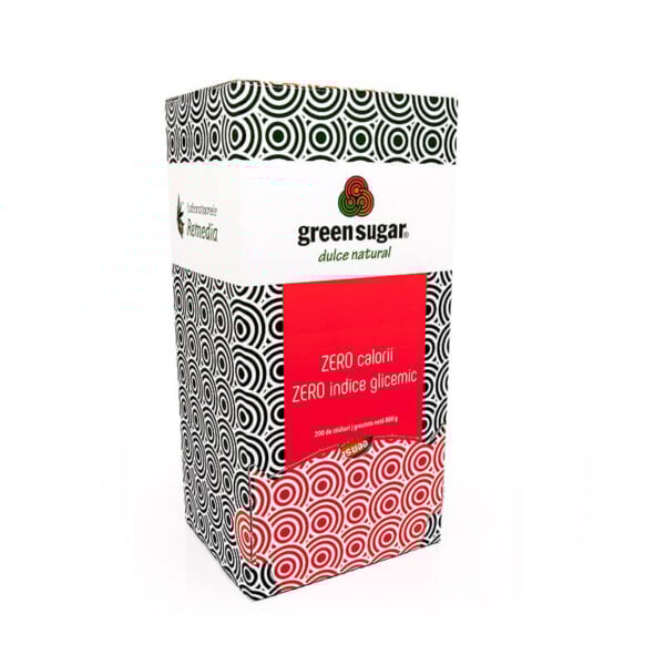 Indulcitor natural Green Sugar 200 Sticks, 800 g, Remedia