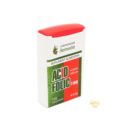 Acid folic, 1 mg, 100 comprimate, Remedia Laboratories