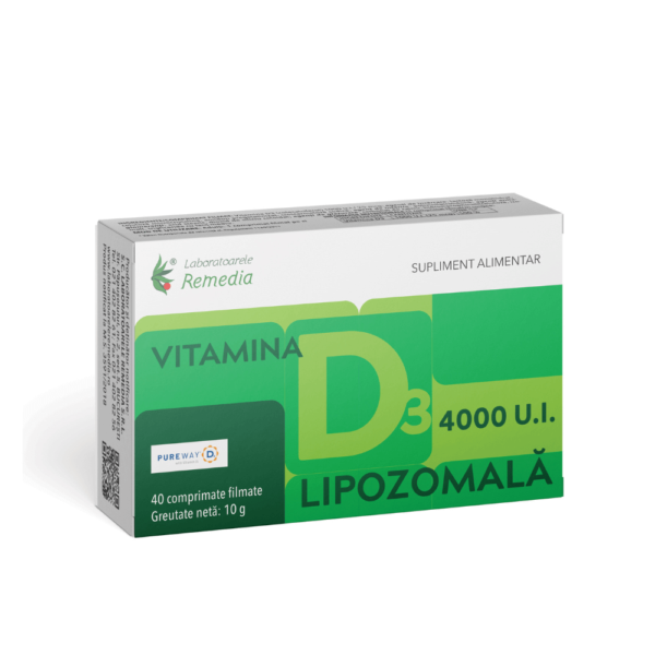 Vitamina D3 4000UI Lipozomal, 40 comprimate filmate, Remedia Laboratories