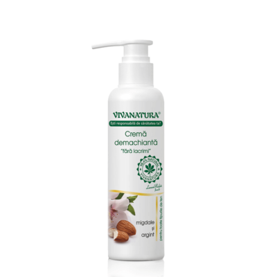 Crema demachianta migdale si argint, 145 ml, Vivanatura