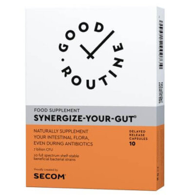 Sinergizați-vă rutina intestinală bună, 10 capsule vegetale, Secom