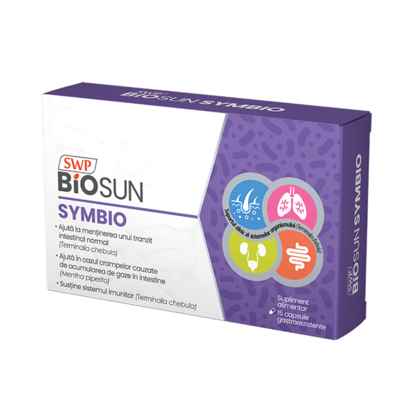 Biosun Symbio pentru tranzit intestinal, 15 capsule, Sun Wave Pharma