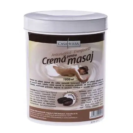 Cremă pentru masaj cu cofeină, 1000ml, Interherb