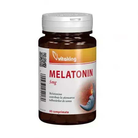 Melatonină 5ml, 60cpr, Vitaking