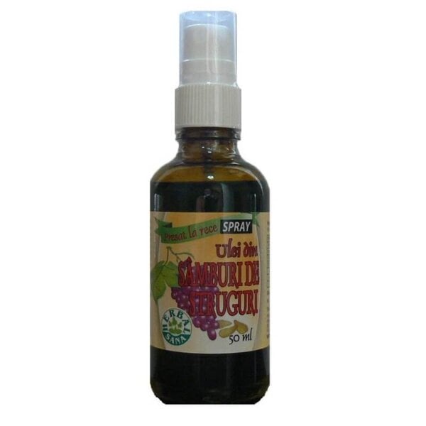 Ulei de sâmburi de struguri cu pulverizator, 50 ml, Herbal Sana