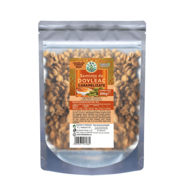 Semințe de dovleac caramelizate, 200 g, Herbal Sana