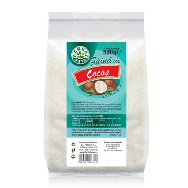 Făină de cocos, 500 g, Herbavit