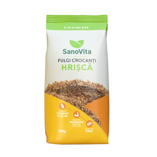 Fulgi crocanți de hrișcă, 250 g, Sanovita