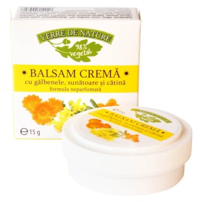 Balsam cremă cu gălbenele, sunătoare și cătină, 15 g, Verre de Nature