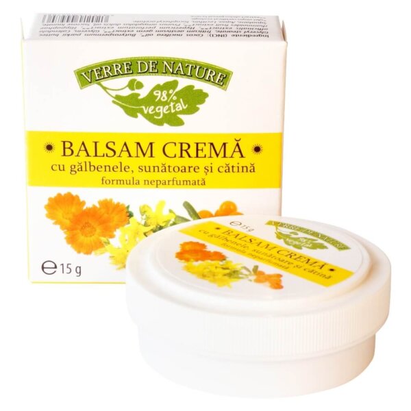 Balsam cremă cu gălbenele, sunătoare și cătină, 15 g, Verre de Nature