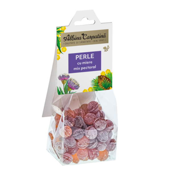 Perle cu amestec pectoral de miere, 100g, Albina Carpatina