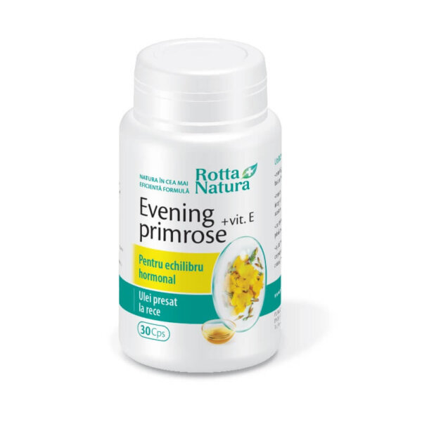 Evening primrose cu vitamina E, 30 capsule, Rotta Natura